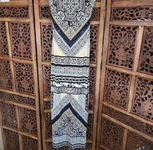 Hale Bob Black and Blue Geometric Maxi Dress